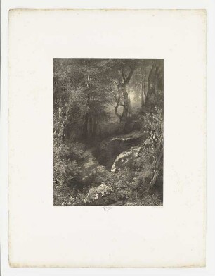 Waldlandschaft mit Felsen, Blatt 3 der Folge "Zeichenunterricht im Hinblick auf die Landschaft"