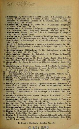 Verzeichnis des antiquarischen Bücherlagers von R. Levi, Stuttgart : [Antiquariats-Katalog], 105