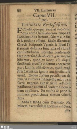 Caput VII. De Latinitate Ecclesiastica
