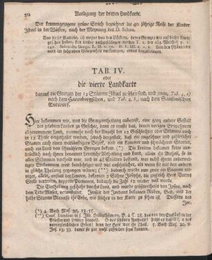 Tab. IV. oder die vierte Landkarte