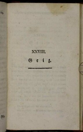 XXVIII. Geiz.