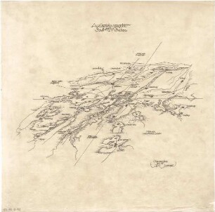 Gsaenger, Gustav; München; Gedanken und Studien zur Stadtplanung Münchens - Ausstrahlungsgebiet der Stadt (Lageplan)