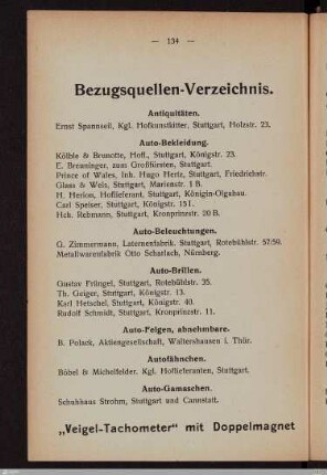 Bezugsquellen-Verzeichnis