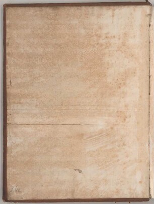 Einband : Einband mit Signatur der gräflich Brühlschen Bibliothek und der Sächsischen Landesbibliothek, unbekannter Künstler, 1. Hälfte 18. Jh. Papier. 55 x 41 cm. Bez.: Innenseite: "N. 671" (Graphit) und "10." (Tinte)