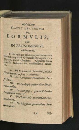 Caput Secundum. De Formulis, quae In Pronominibus observandae.