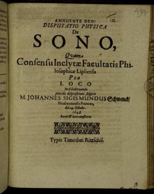 Disputatio Physica De Sono