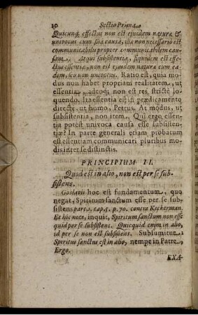 Principium II. Quod est in alio, non est per se subsistens.