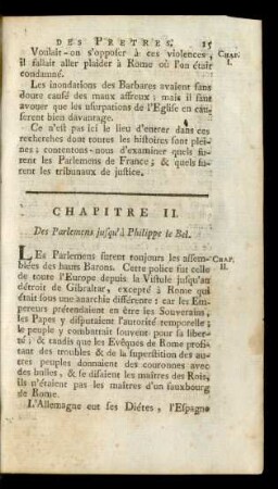 Chapitre II. Des Parlemens jusqu'á Philippe le Bel.