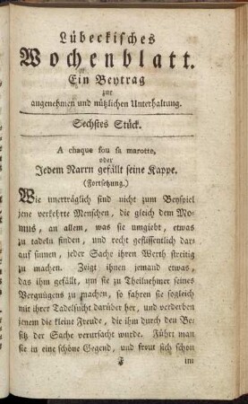 Sechstes Stück.