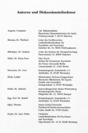 231-235, Autoren und Diskussionsteilnehmer