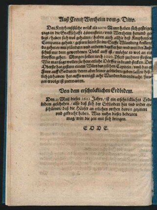 Von dem erschröcklichen Erdbidem.