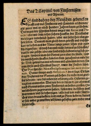 Das 2. Capittel/ von Finsternissen und Aspecten.