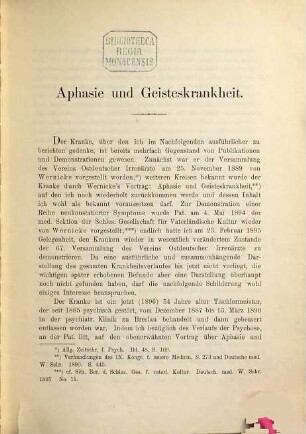 Aphasie und Geisteskrankheit
