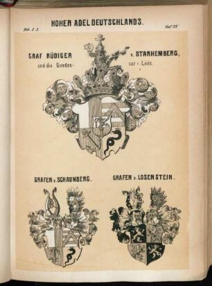 Taf. 88. Graf Rüdiger v. Starhemberg, und die Gundaccar-Linie. - Grafen v. Schaunberg. - Grafen v. Losenstein.