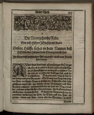 Die Neunzehende Rede, Von deß Herrn Jesu Christi Ambt