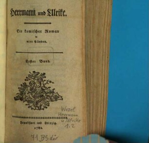Herrmann und Ulrike : Ein komischer Roman in vier Bänden, Erster Band