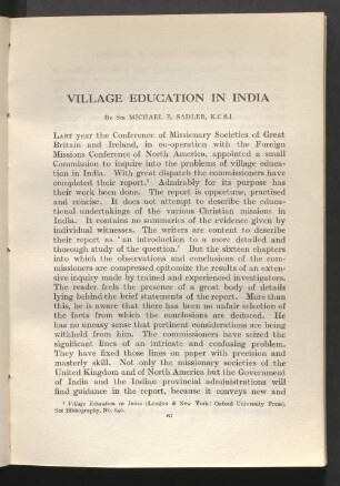 Village education in India
