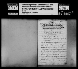 Auflösung und Verteilung des im Jahr 1787 im vormaligen Fürstentum Ellwangen errichteten deutschen Schulfonds in Ellwangen