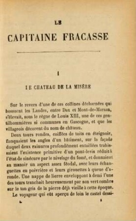 I. Le chateau de la misère