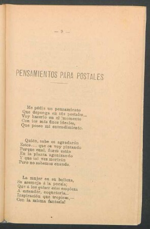 Pensamientos para postales