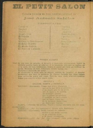 El petit salón : crónica porteña en tres cuadros, original