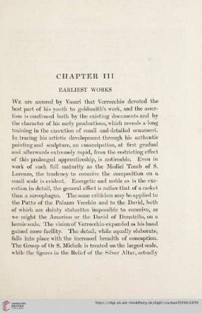 Chapter III: Earliest Works