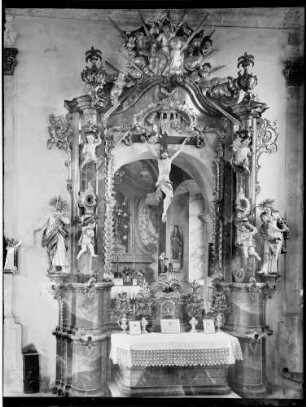 Baitenhausen Wallfahrtskapelle Sankt Maria am Berg Karmel Josefaltar, gefertigt von Johann Hegenauer (um 1760/1765)
