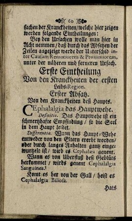 Erste Eintheilung - Anderte Eintheilung
