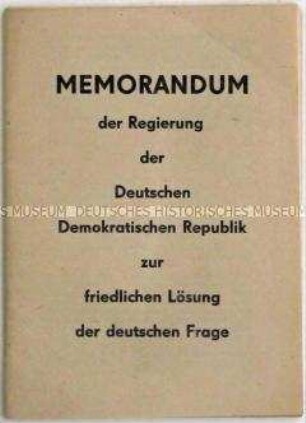 Memorandum der DDR-Regierung zur deutschen Frage, übergeben auf der Berliner Außenministerkonferenz 1954