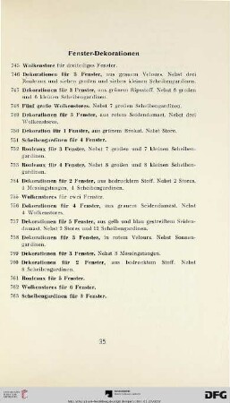 Fenster-Dekorationen (Nr. 745-763)