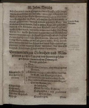 Von inwendigen Gebrechen und Mängeln des gantzen Häupts und seinen zugehörigen theilen