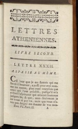 Lettre XXXII. - Lettre XXXV.