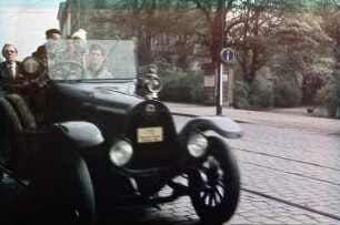 Oldtimer auf der Antonstraße, Nähe Neustädter Bahnhof zur Veteranenrallye in Dresden 1962