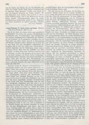 131-133 [Rezension] Lange-Eichbaum, Wilhelm, Genie, Irrsinn und Ruhm