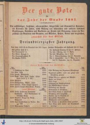 Der gute Bote für das Jahr der Gnade 1881.