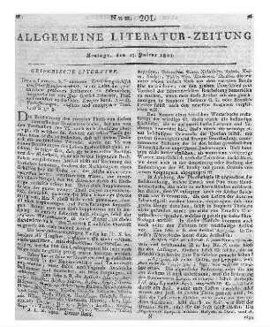 Schneider, J. G.: Kritisches griechisch-deutsches Handwörterbuch. Bd. 2. Beym Lesen der griechischen profanen Scribenten zu gebrauchen. Jena, Leipzig: Frommann [1798]