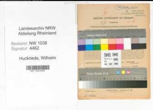 Entnazifizierung Wilhelm Huckriede , geb. 06.01.1894 (Lokfuehrer)