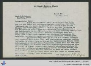 Nachlass L. Schemann (NL 12/1768) : Brief von Otto Engel an Ludwig Schemann