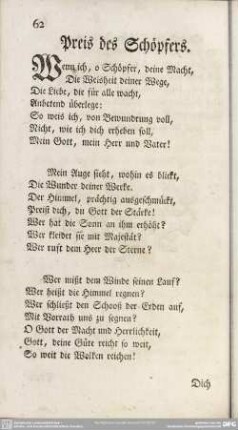 Preis des Schöpfers