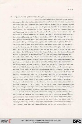 IV. Aspekte in der syntaktischen Analyse