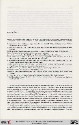 6: Problemy historii sztuki w publikacjach "Dietrich Reimer Verlag"