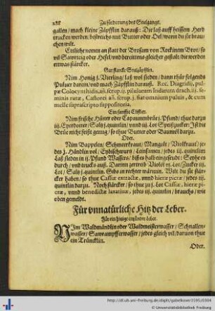 Für unnatürliche Hitz der Leber.