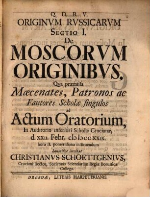 De Originibvs Rvssicis Dissertationes Septem