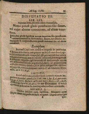Disputatio III. Lex LXX. - LXXIV.