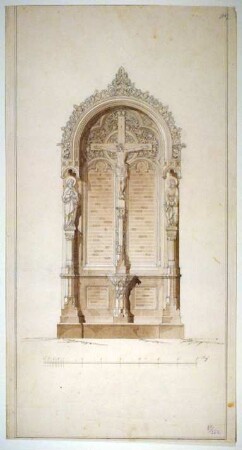 Entwurfszeichnung für ein Grabdenkmal