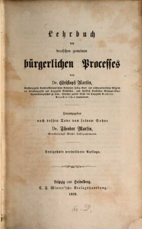 Lehrbuch des deutschen gemeinen bürgerlichen Processes