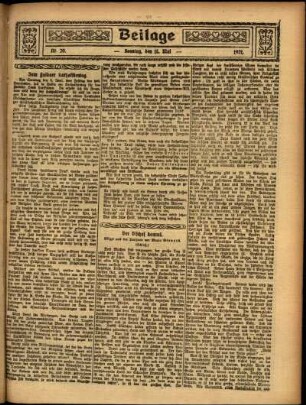 Zweite Ausgabe vom Sonntag, den 15. Mai 1921.