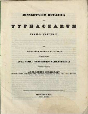 Dissertatio botanica de Typhacearum familia naturali