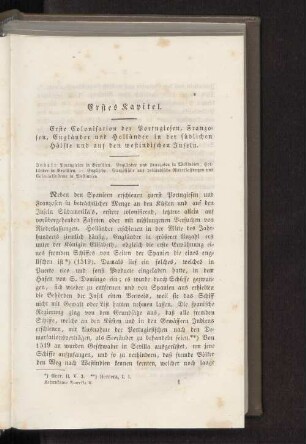 Erstes Kapitel. Erste Colonisation der Portugiesen, Franzosen, Engländer und Holländer in der südlichen Hälfte und auf den westindischen Inseln.