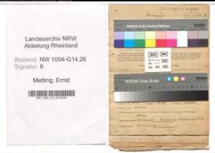 Entnazifizierung Ernst Metting , geb. 09.01.1899 (Teilhaber)